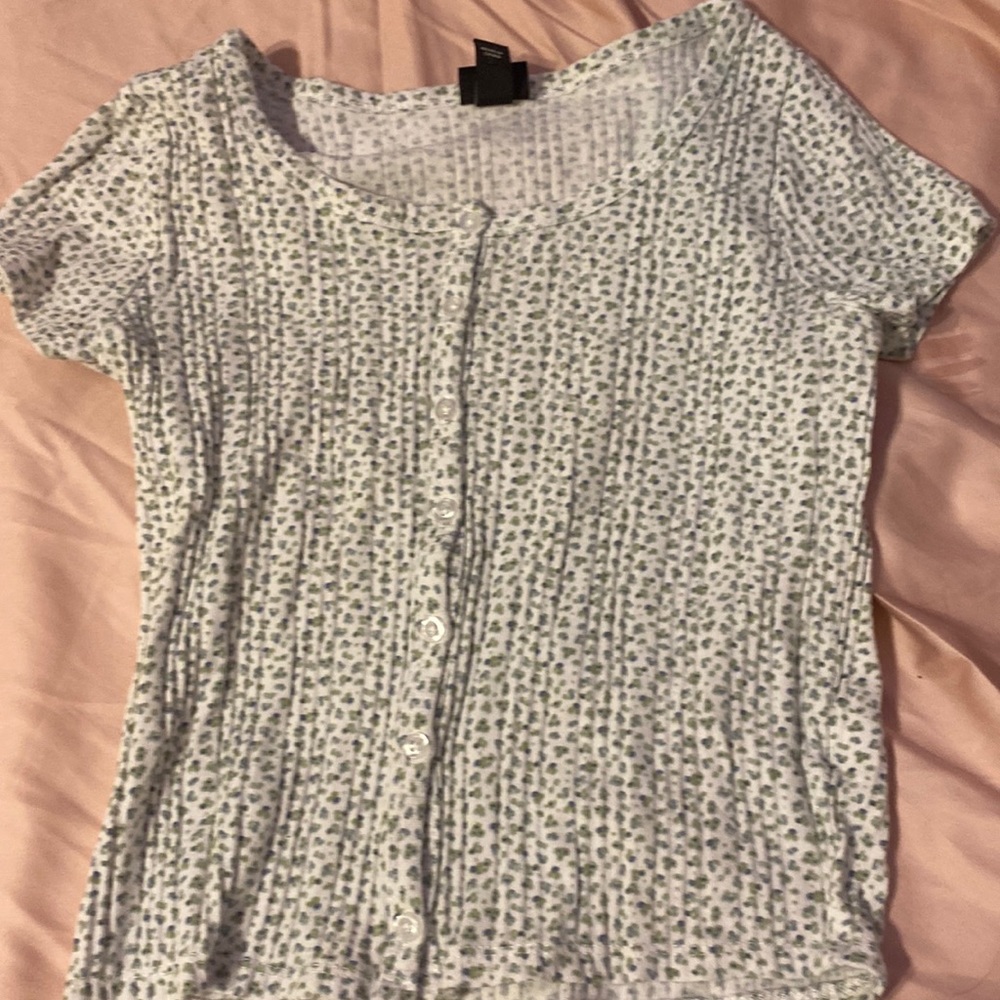 Girls 7/8 cute shirt with buttons kids girls cool pretty floral design